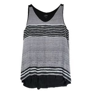 Ann Taylor Loft Shirt‎ Womens Size Medium Black White Sheer Whimsigoth Dark Boho